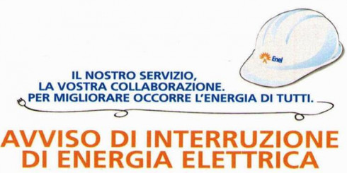 AVVISO DI INTERRUZIONE ENERGIA ELETTRICA PER IL GIORNO 24/01/2020